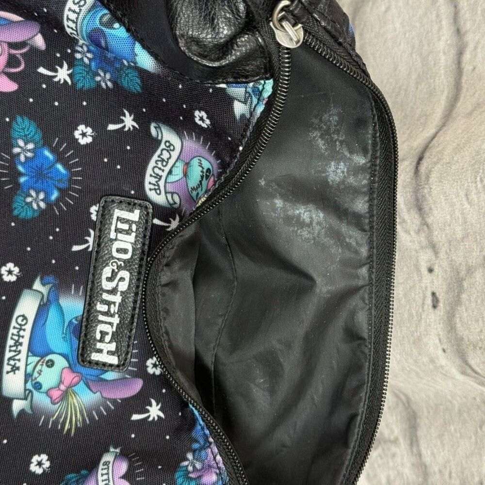 Disney Loungefly Lilo & Stitch Angel Scrump Tattoo Print Hobo Bag Shoulder Purse - Picture 11 of 13